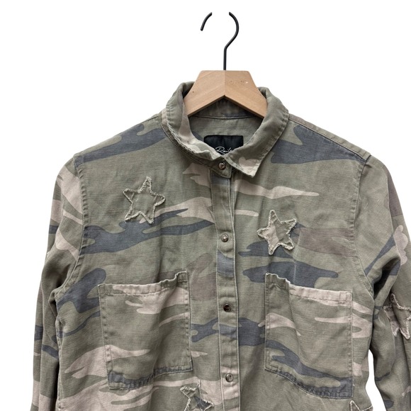 Rails‎ Marcel Camo Stars Button Down Shirt Jacket Women's Size S - Picture 3 of 8